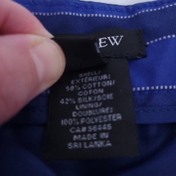 J. Crew Stripe Taffeta Mini Skirt Blue Size 2 Cotton Silk Blend A-line, Summer - Picture 5 of 5